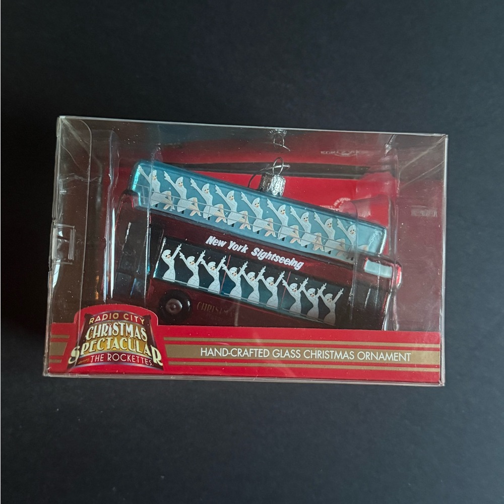 Kurt Adler Red‎ and Blue New York Sightseeing Bus Ornament